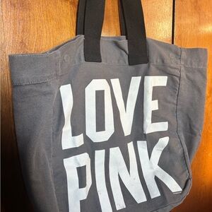 Victoria's Secret Charcoal Tote with Bold Print